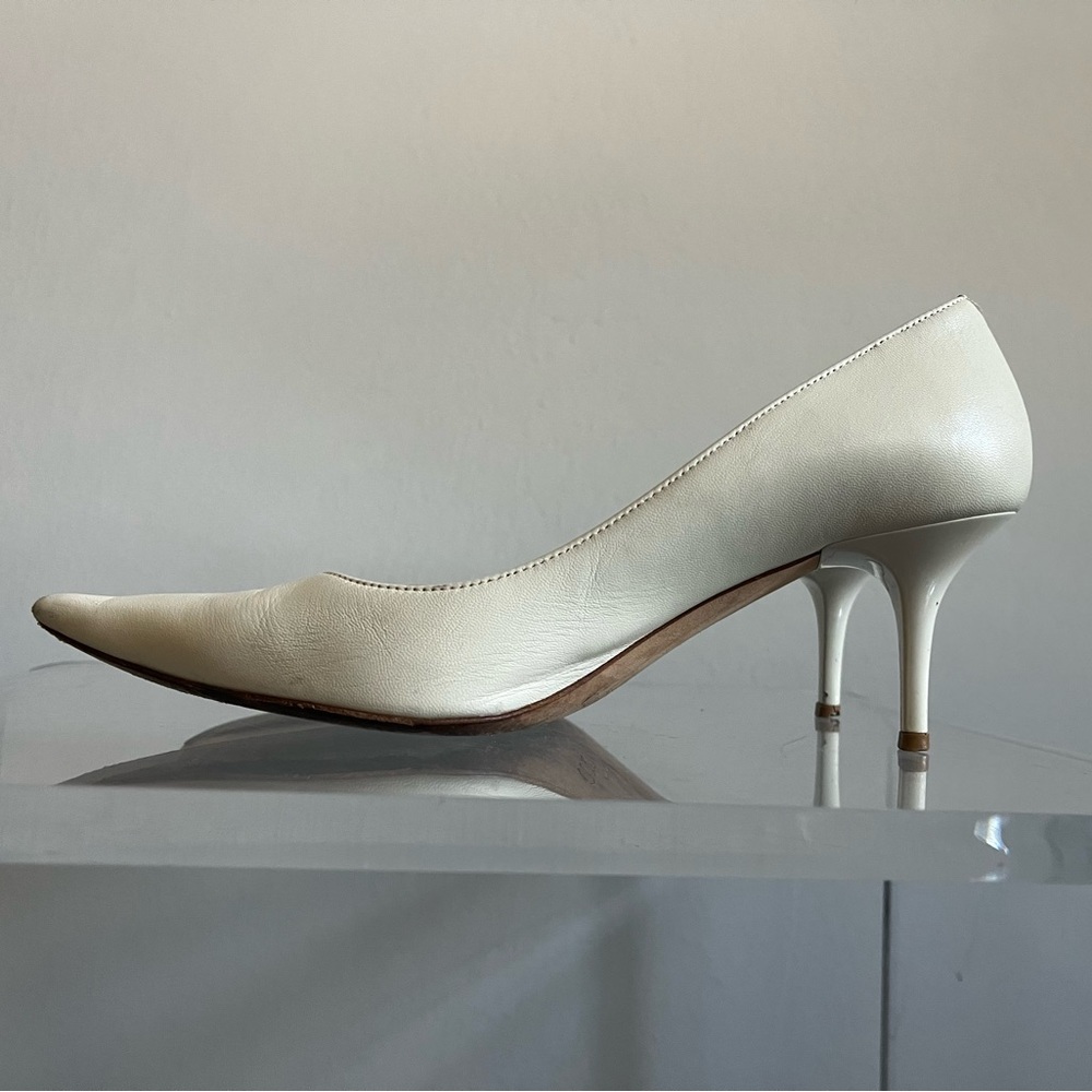 Jimmy choo white heels 6.5/36.5